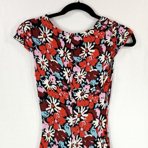 Free People Fit and Flare Dress Size XS Key to Your Heart Floral Mini Ribbed - Picture 10 of 15